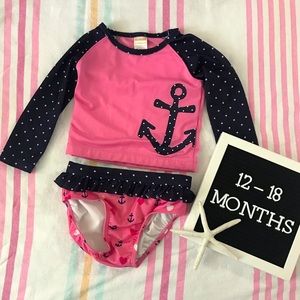 Gymboree anchor rashguard swimsuit